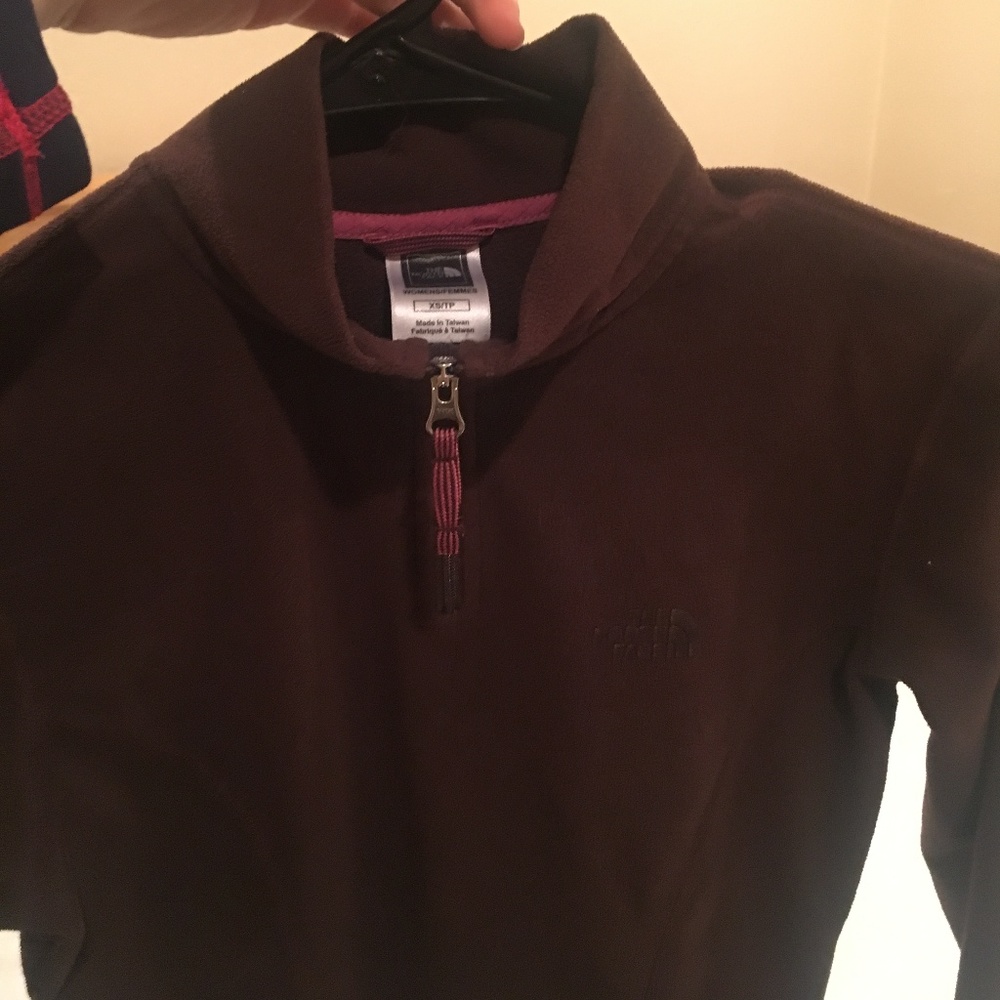 Brown Quarter Zip North Face Jacket